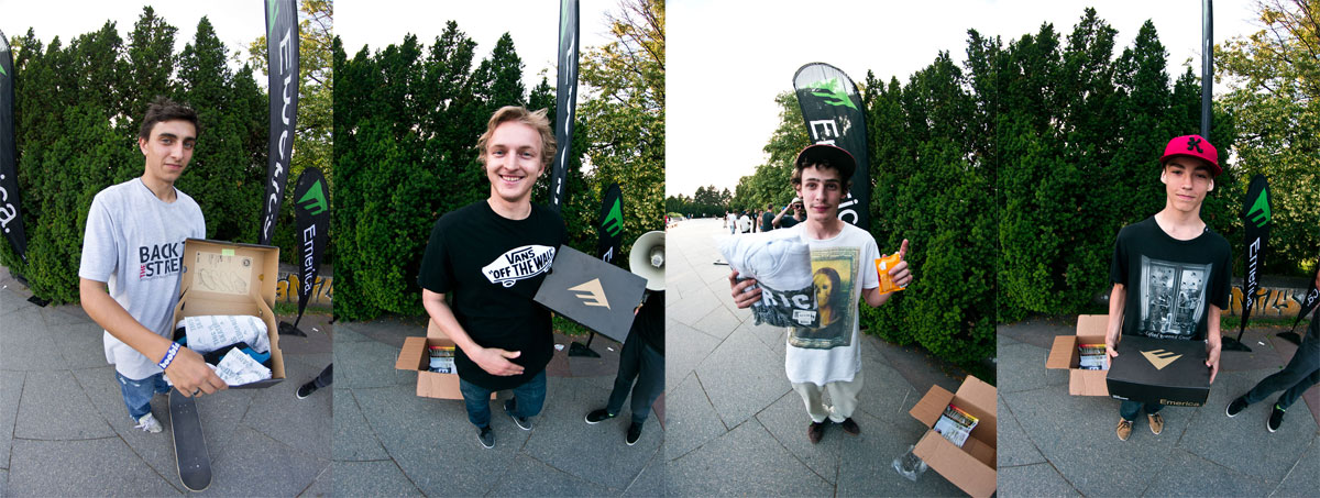 winners Vítězové Emerica best tricks zleva David Vrba, Martin, Honza Torba a Filip Hamouz / foto: Vašek Žalud